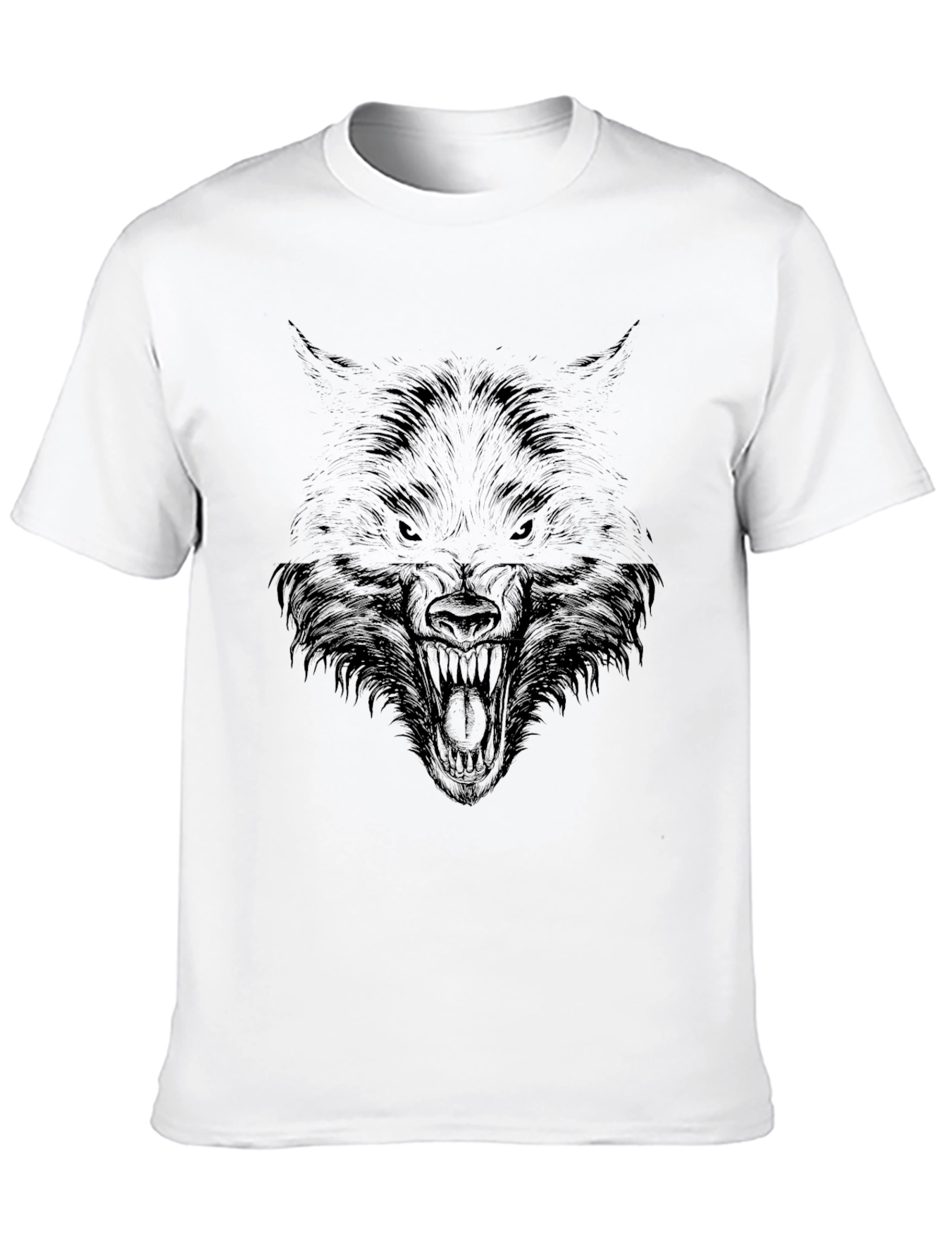Mens Black Wolf Graphic Tee