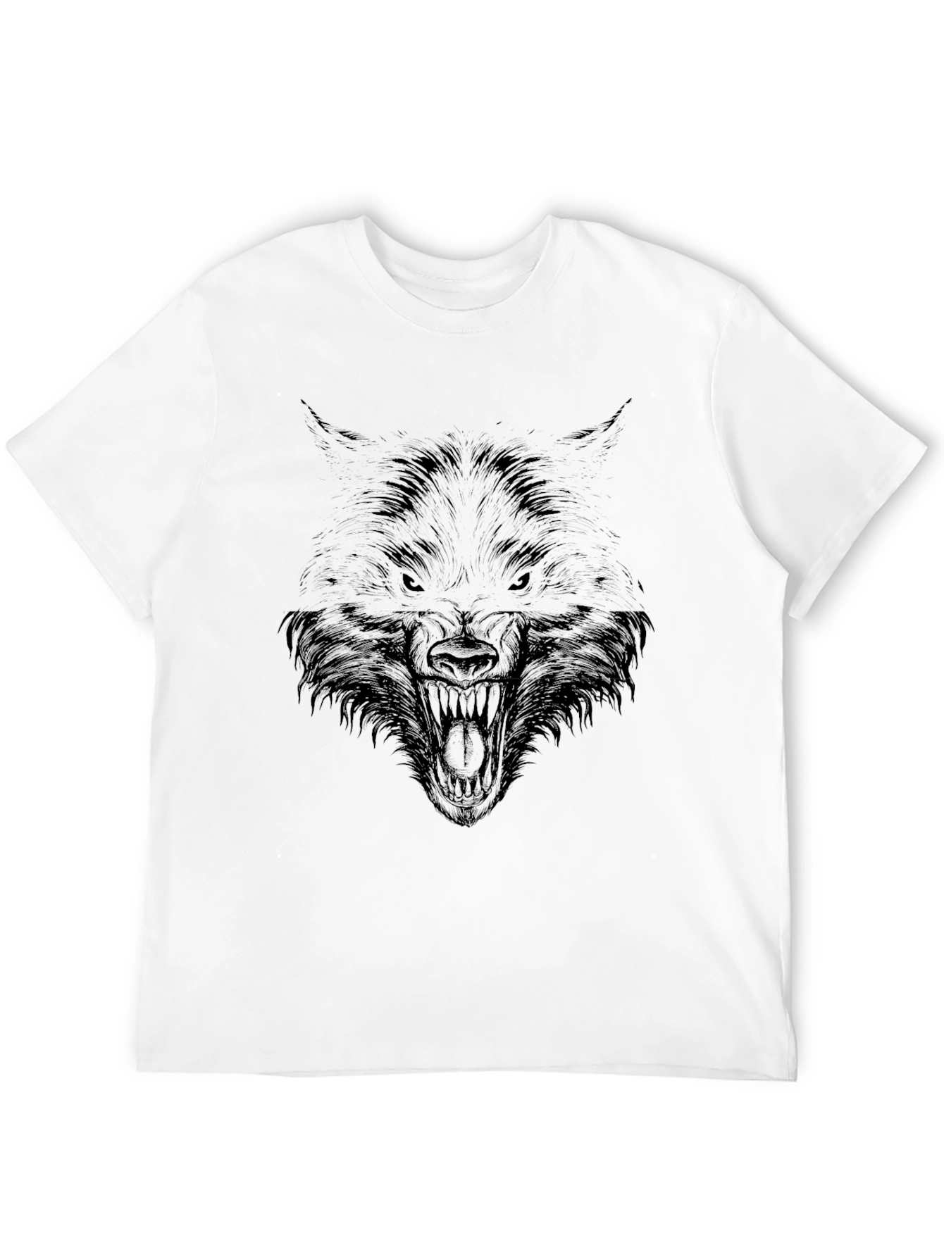 Mens Black Wolf Graphic Tee