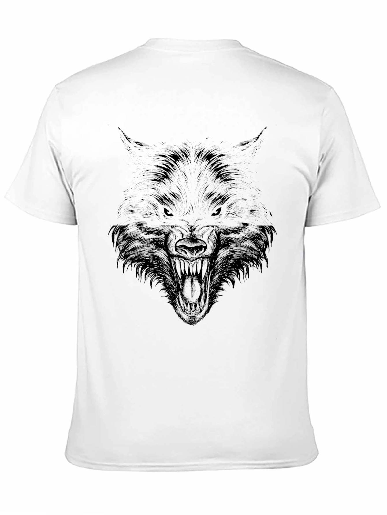 Mens Black Wolf Graphic Tee