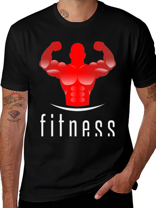 Fitness Graphic Tee - Black Gym Shirt