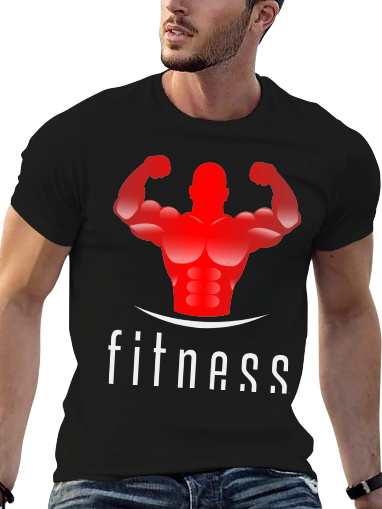 Fitness Graphic Tee - Black Gym Shirt