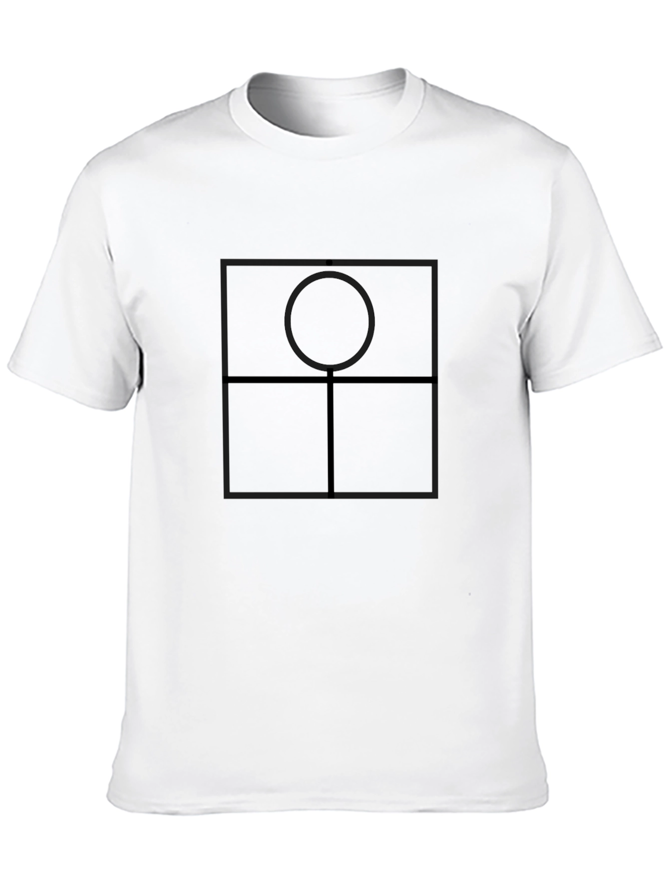 Geometric Square Circle Tee - Modern Graphic T-Shirt