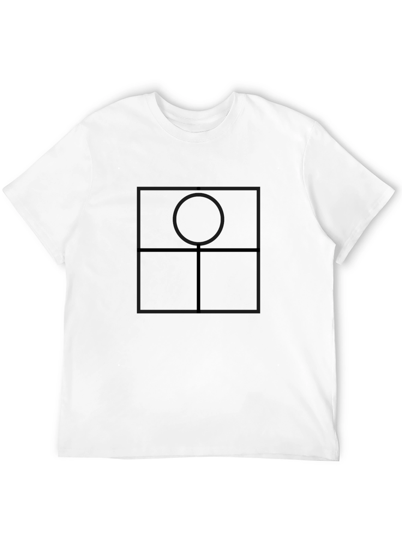 Geometric Square Circle Tee - Modern Graphic T-Shirt