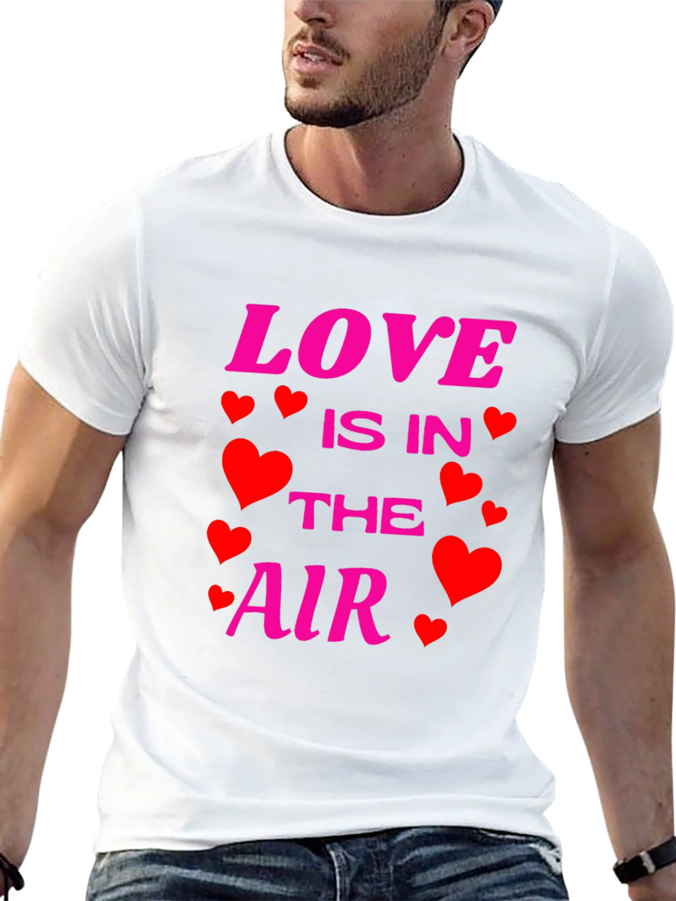 Love Is In The Air Valentines Day Black T-Shirt