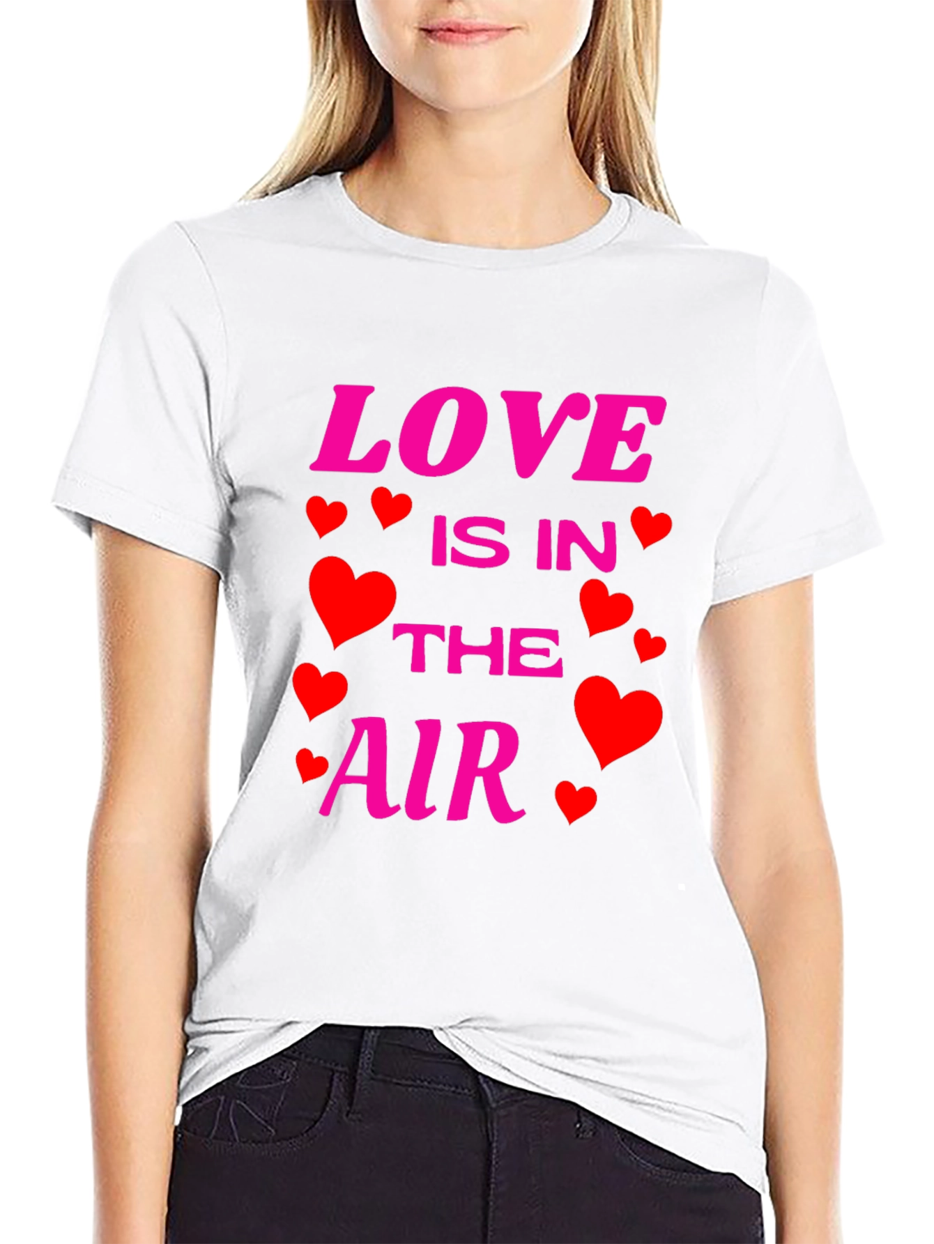 Love Is In The Air Valentines Day Black T-Shirt