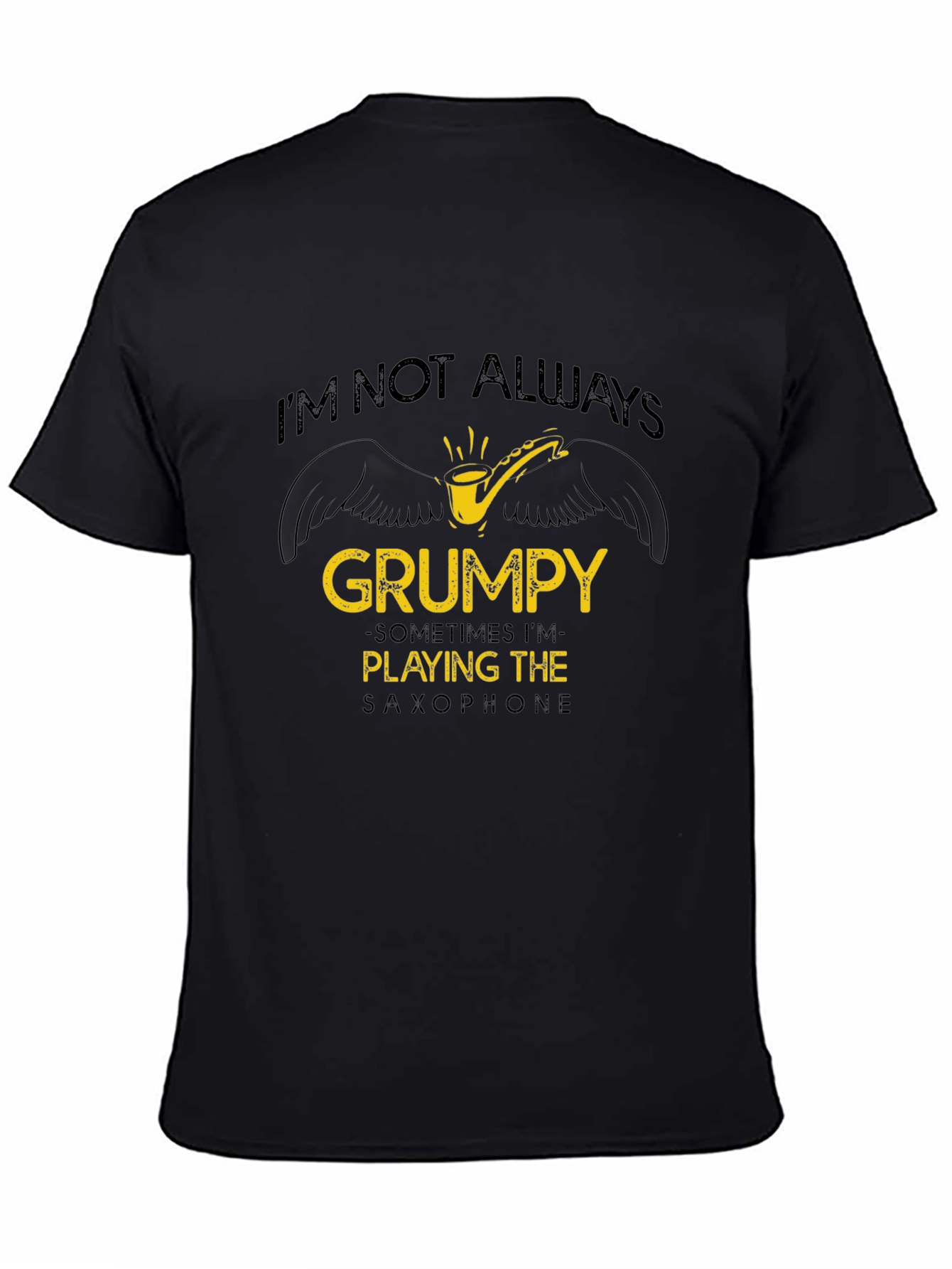 Grumpy Saxophone Player Black T-Shirt