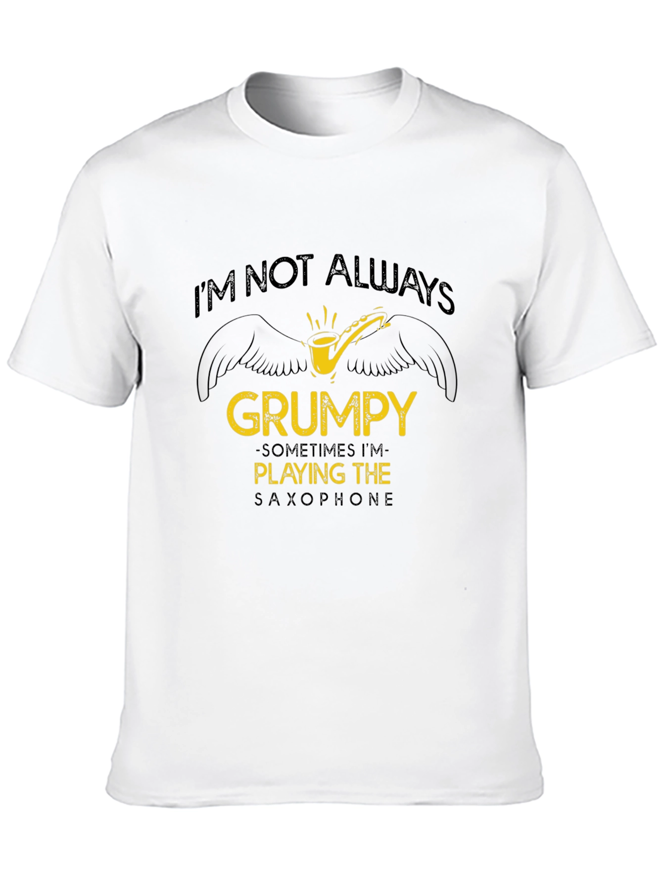 Grumpy Saxophone Player Black T-Shirt