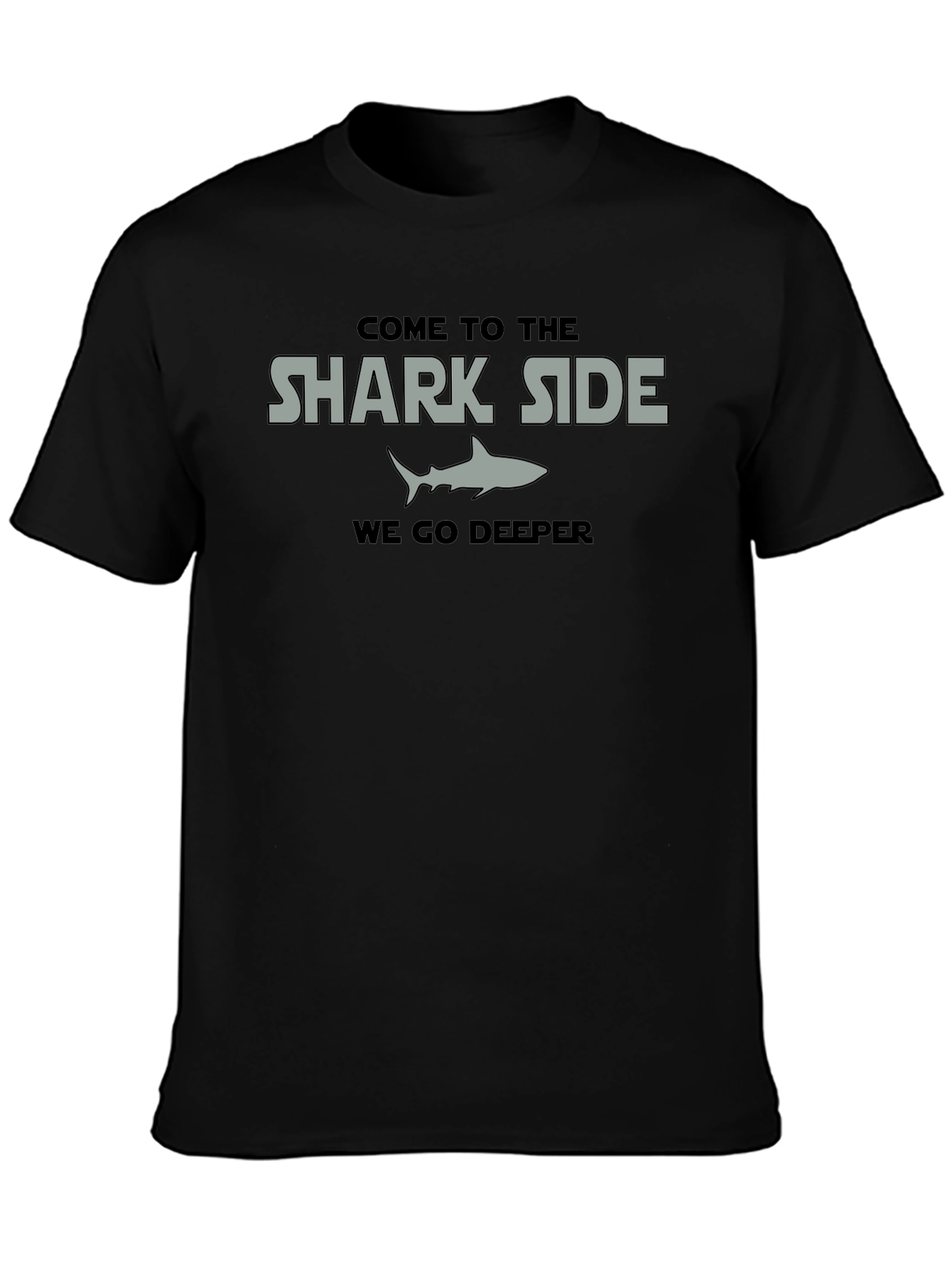 Shark Side Mens Black T-Shirt