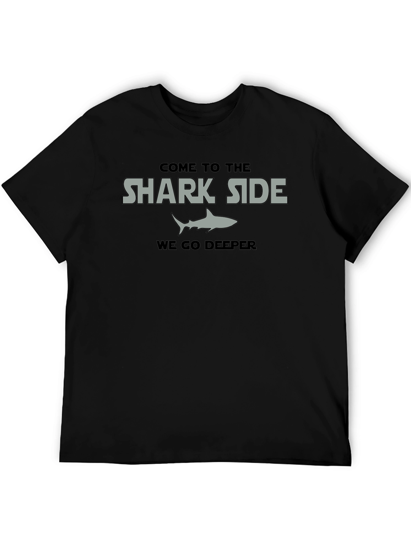 Shark Side Mens Black T-Shirt