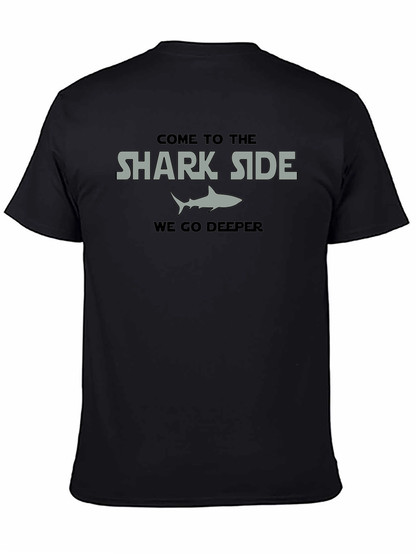 Shark Side Mens Black T-Shirt