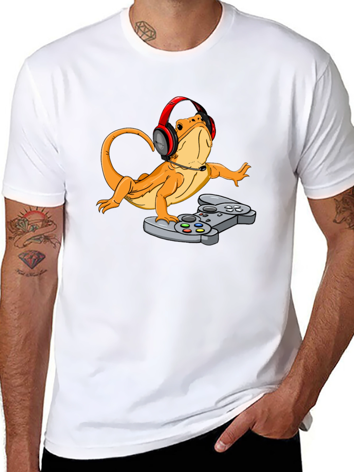 Gamer Lizard T-Shirt - Funny Reptile Gaming Tee