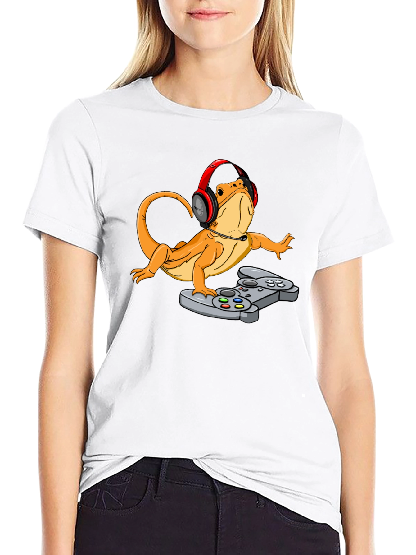 Gamer Lizard T-Shirt - Funny Reptile Gaming Tee