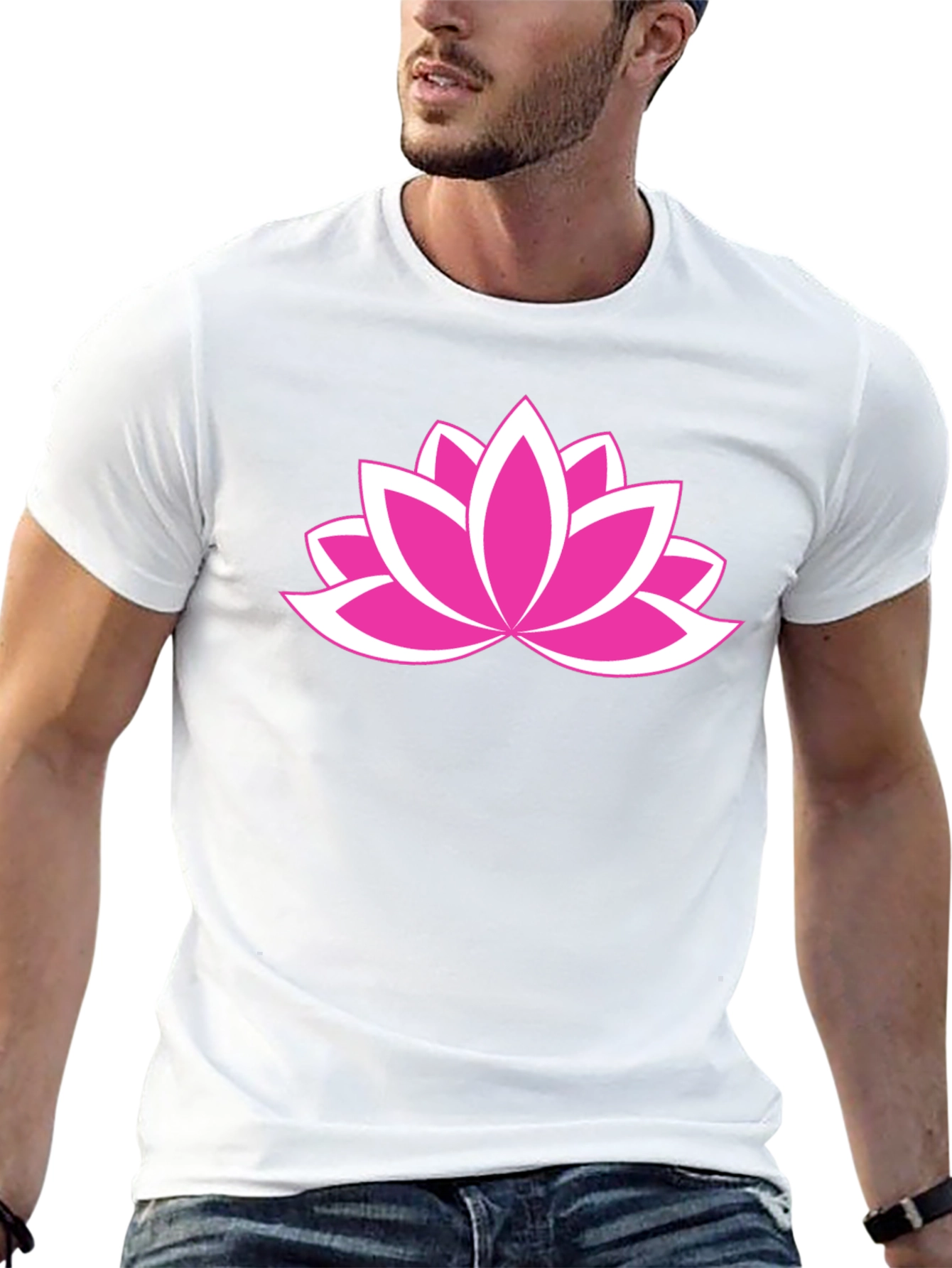 Lotus Flower Graphic Tee - Black Cotton Comfort