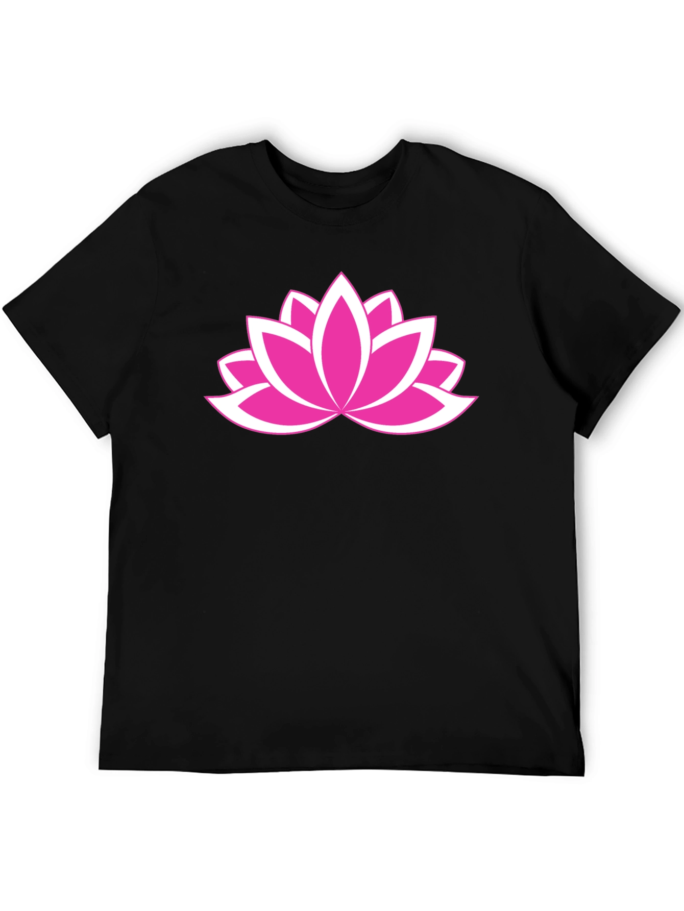 Lotus Flower Graphic Tee - Black Cotton Comfort