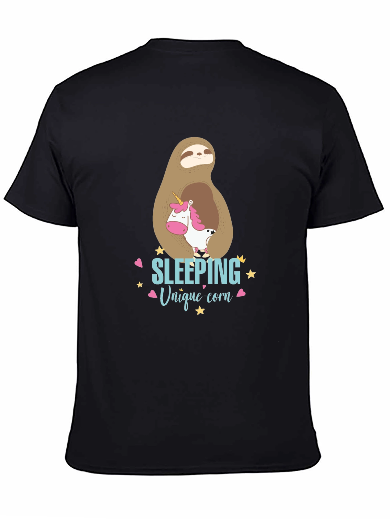 Cute Sloth & Unicorn Graphic T-Shirt