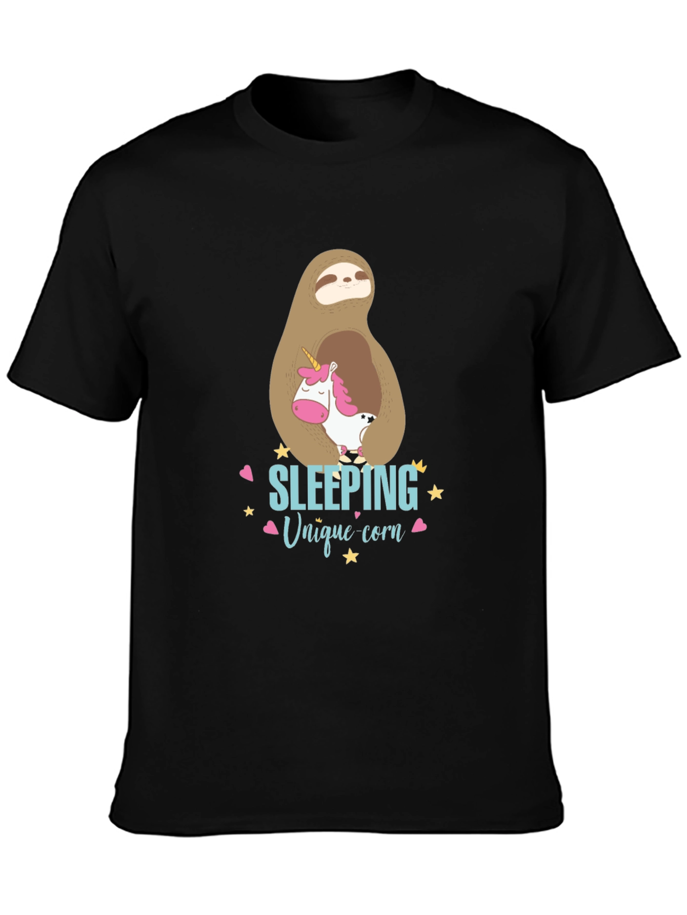 Cute Sloth & Unicorn Graphic T-Shirt