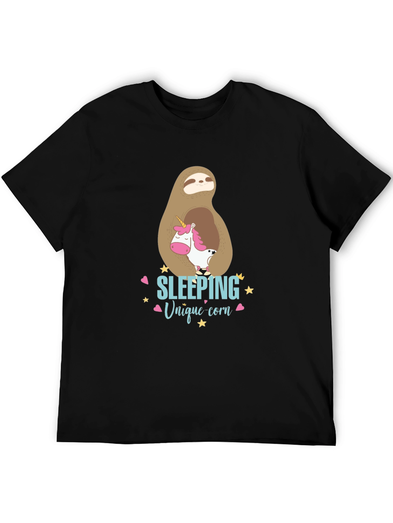 Cute Sloth & Unicorn Graphic T-Shirt