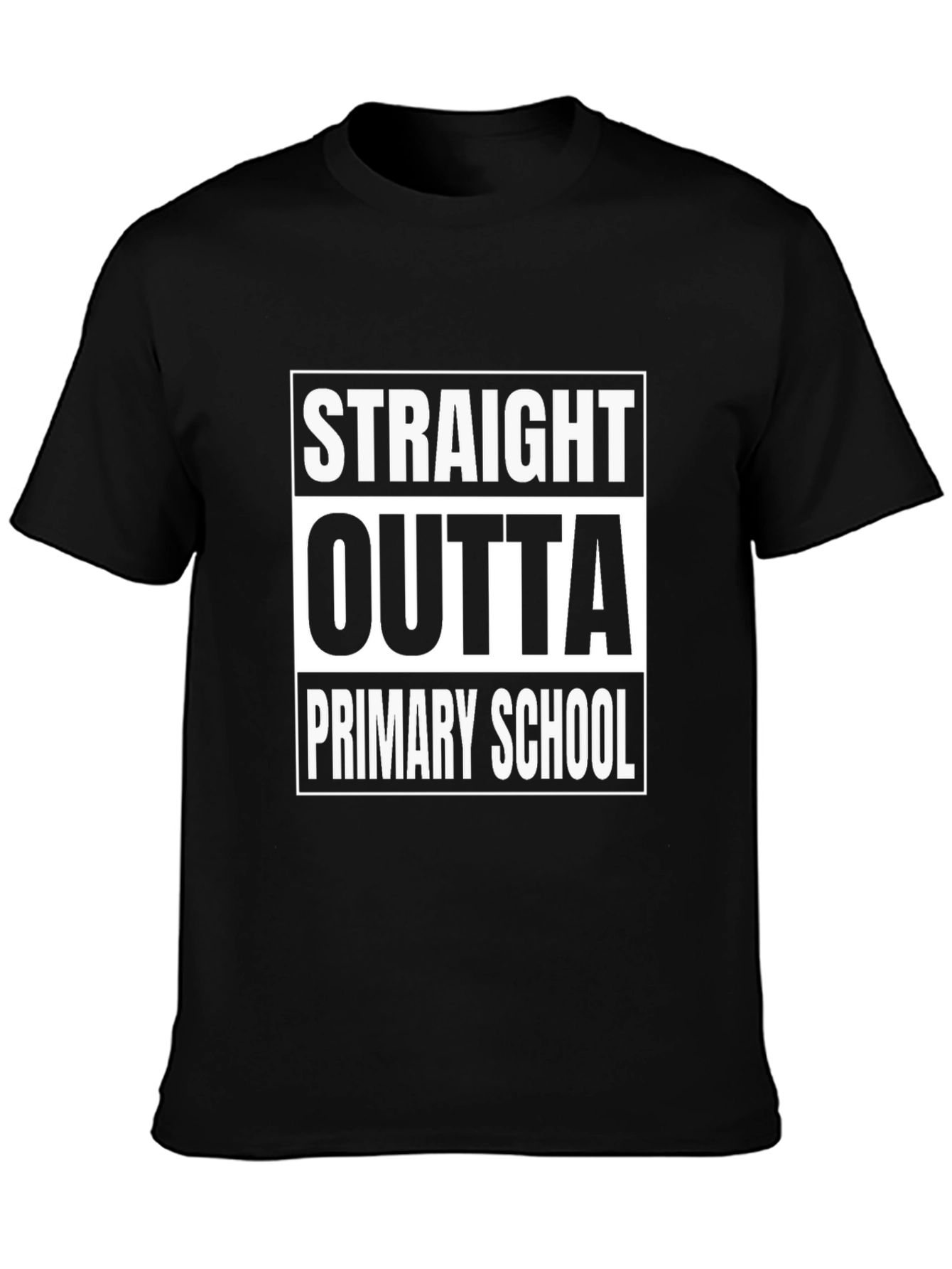 Straight Outta Primary School Black T-Shirt