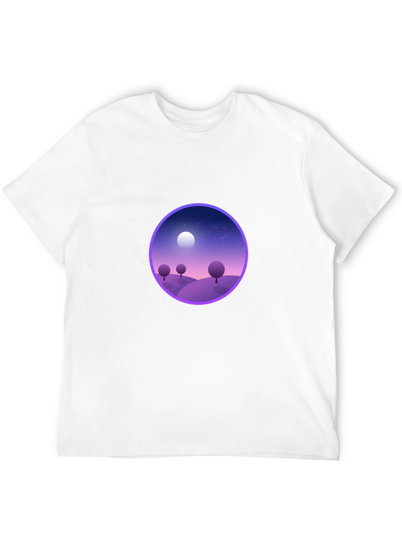 Black T-Shirt with Nightscape Design