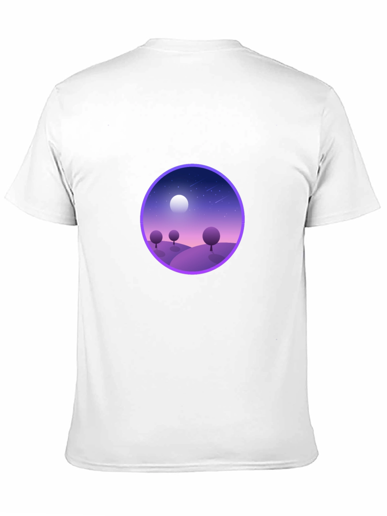 Black T-Shirt with Nightscape Design