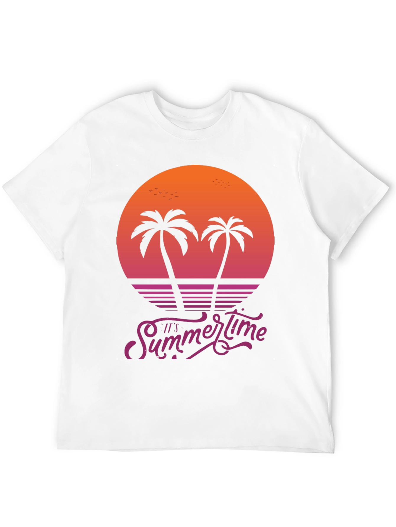 Its Summertime Palm Tree Sunset Graphic Tee