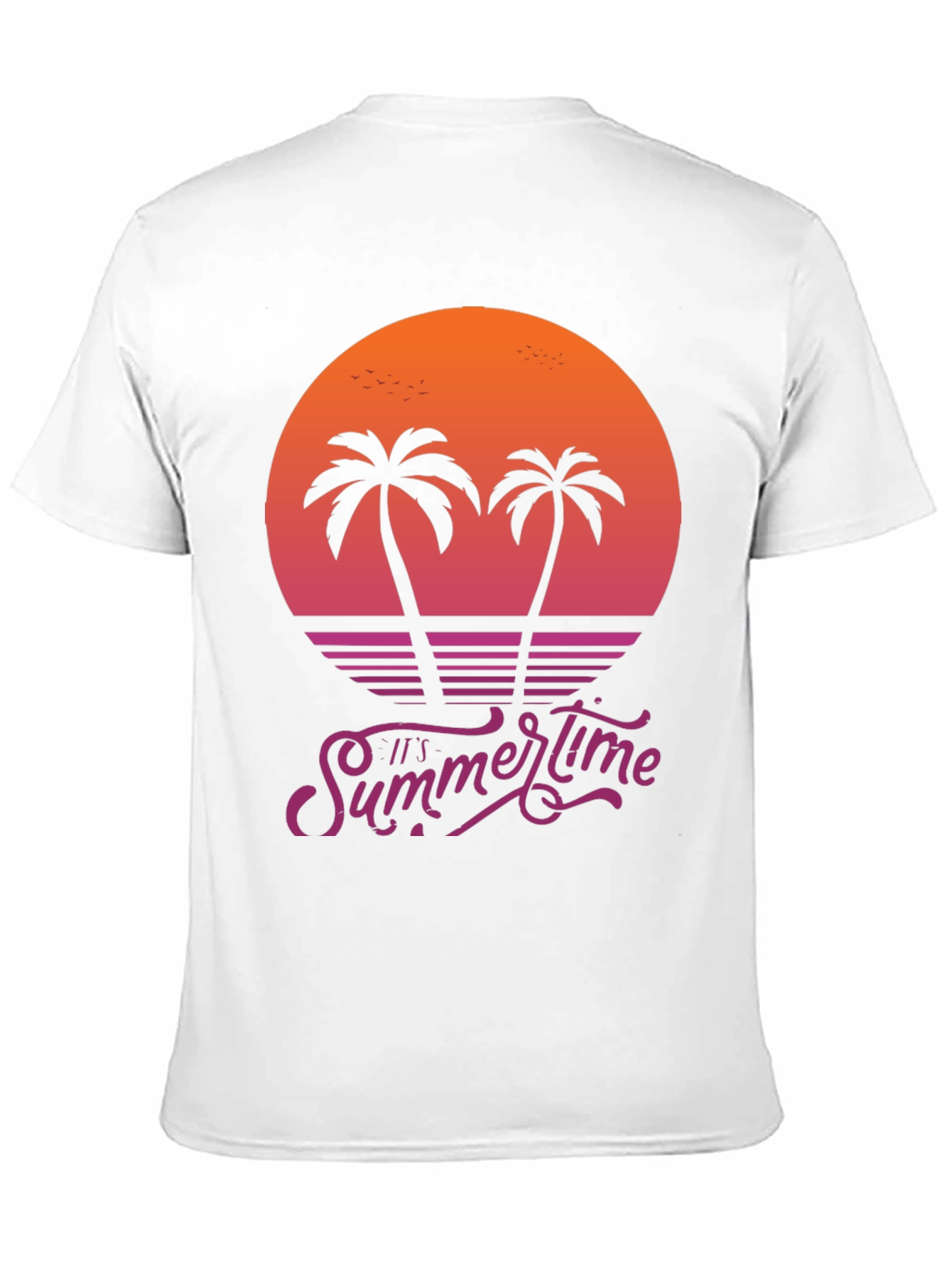 Its Summertime Palm Tree Sunset Graphic Tee