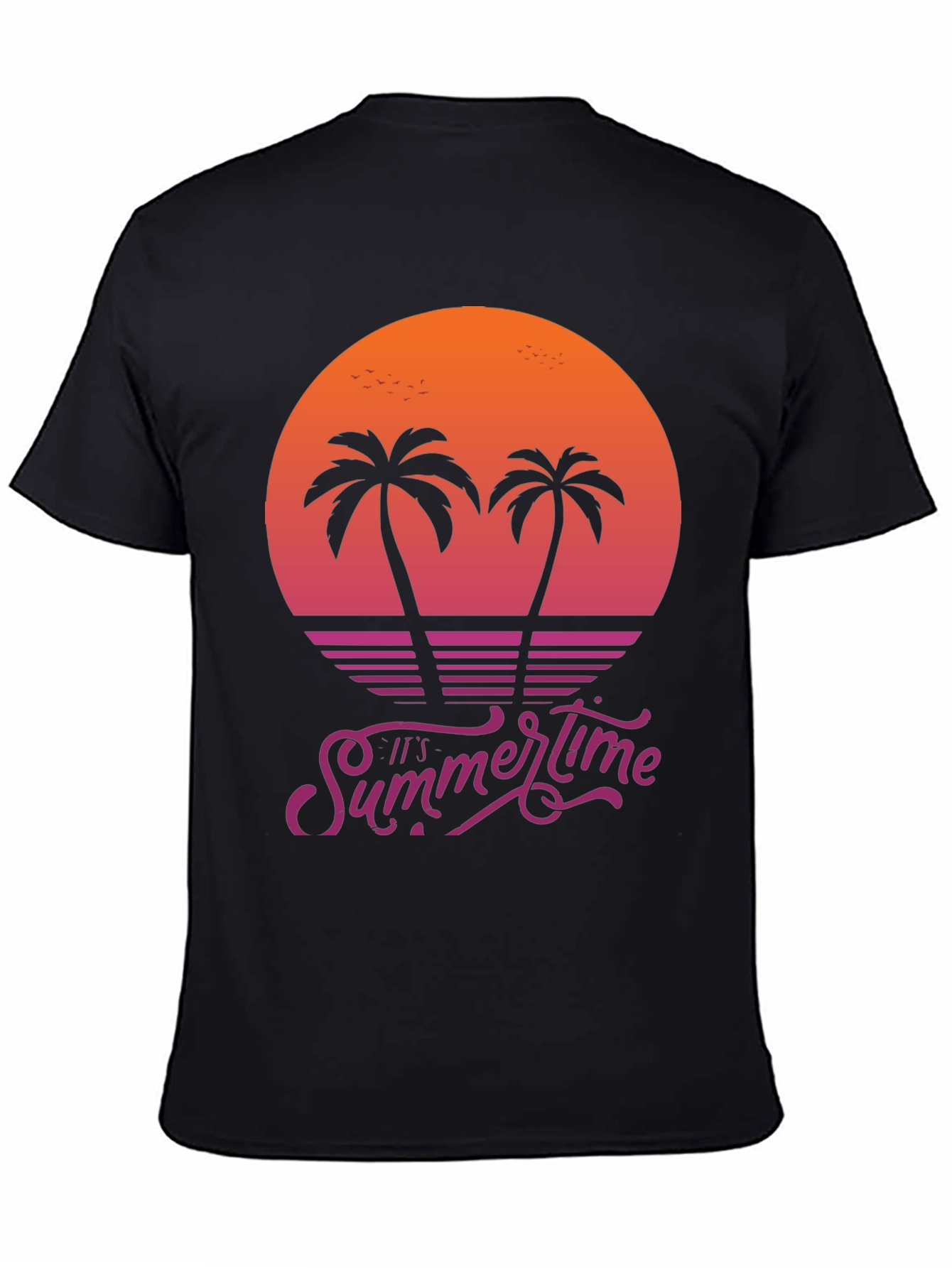 Its Summertime Palm Tree Sunset Graphic Tee