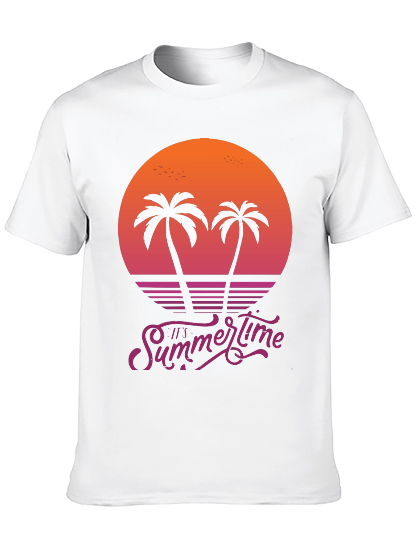 Its Summertime Palm Tree Sunset Graphic Tee