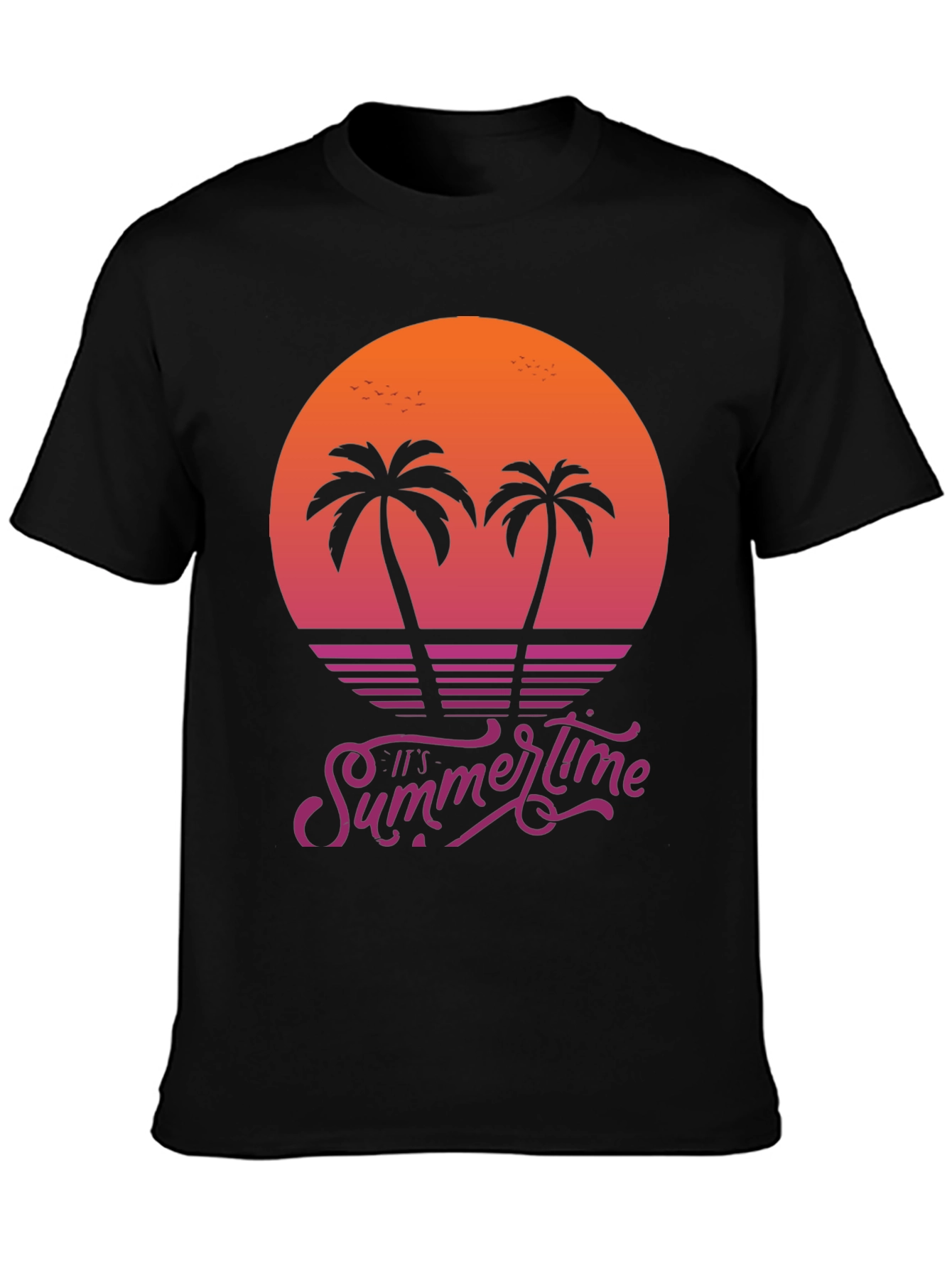Its Summertime Palm Tree Sunset Graphic Tee