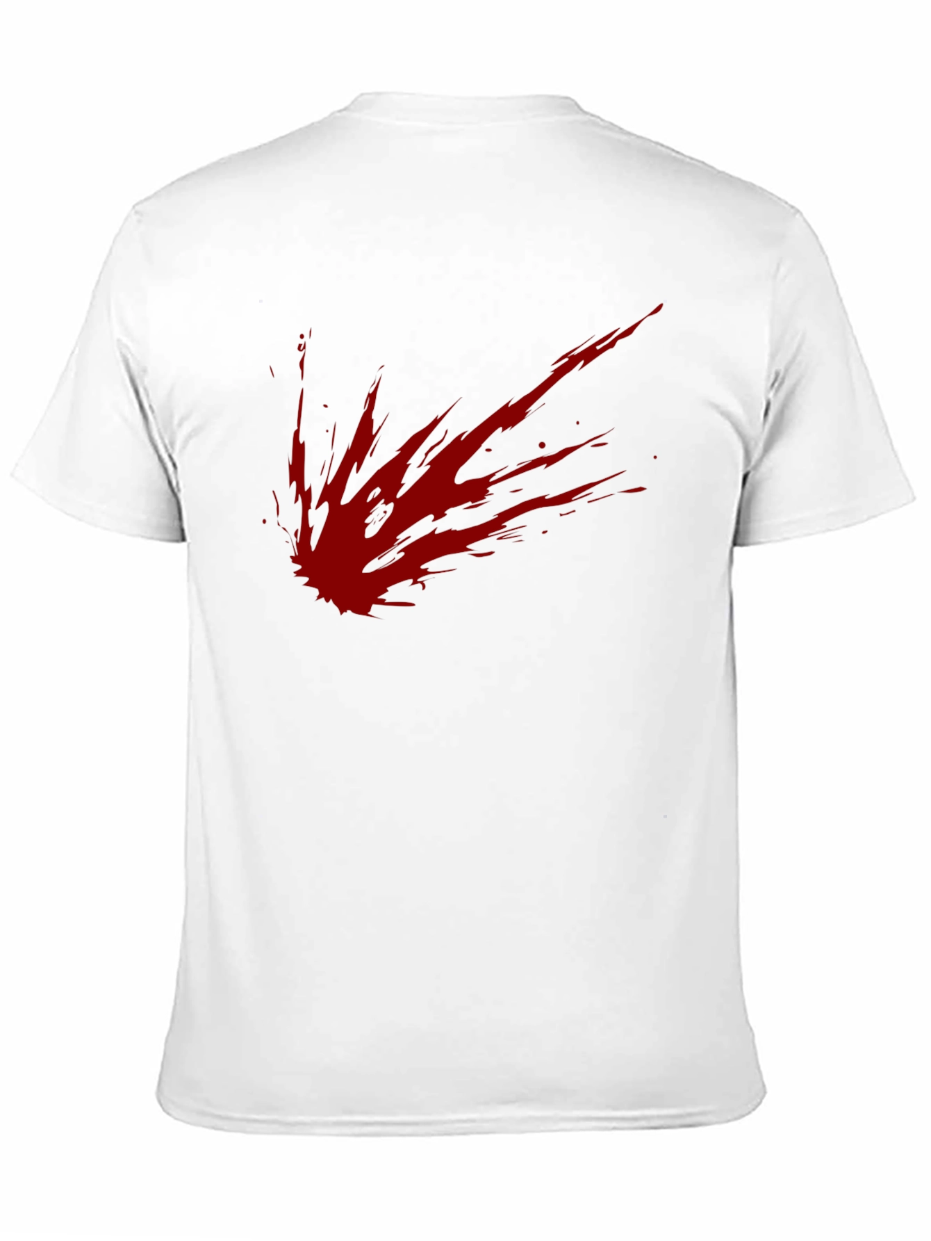 Mens Black T-Shirt with Red Splatter Design