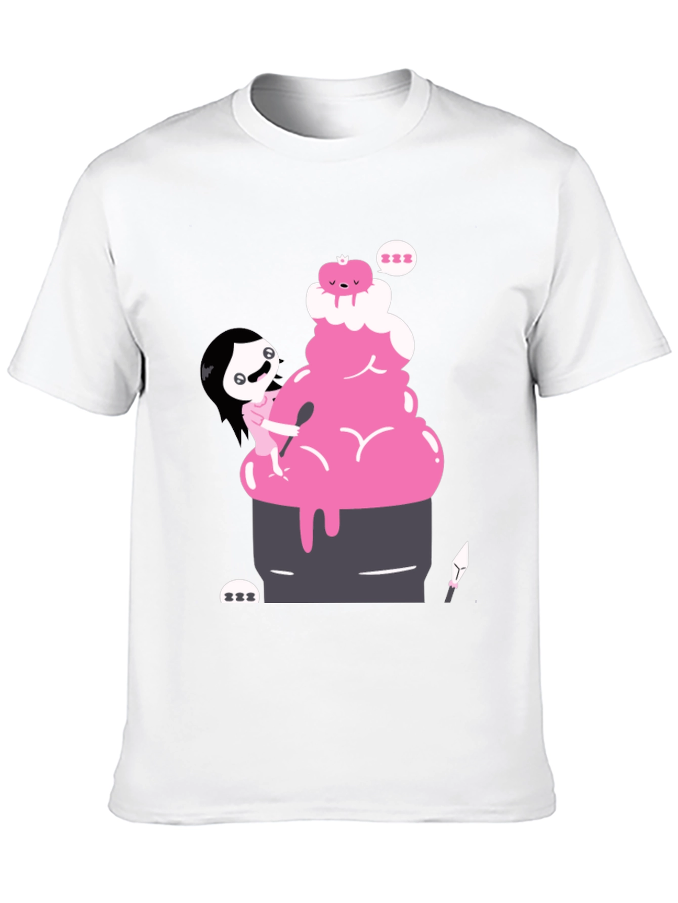 Cartoon Style Character Design Black T-Shirt