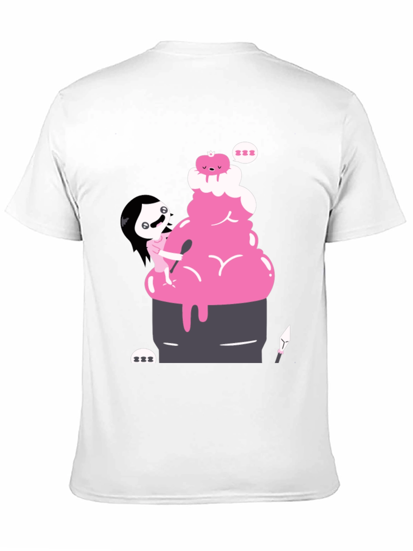 Cartoon Style Character Design Black T-Shirt