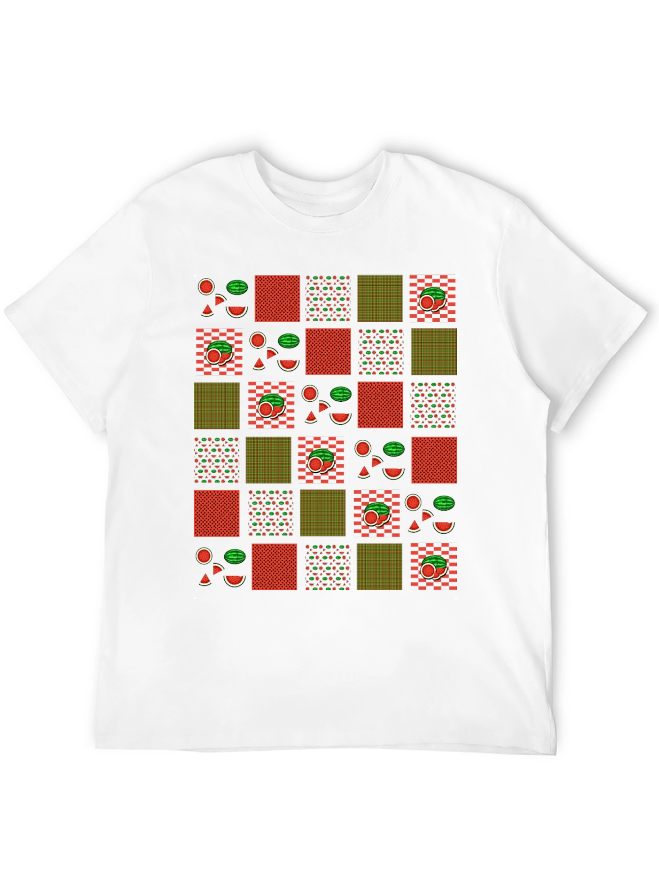 Fun Watermelon Patchwork Graphic Tee - Summer Style