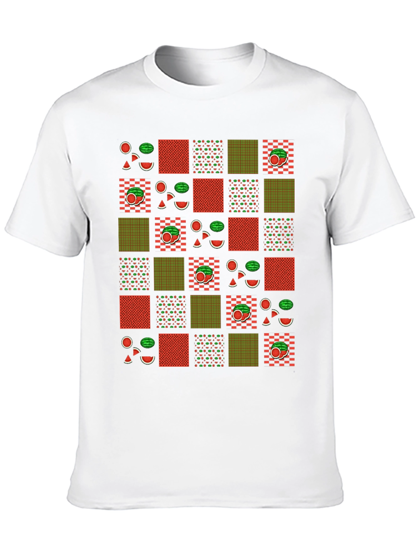 Fun Watermelon Patchwork Graphic Tee - Summer Style