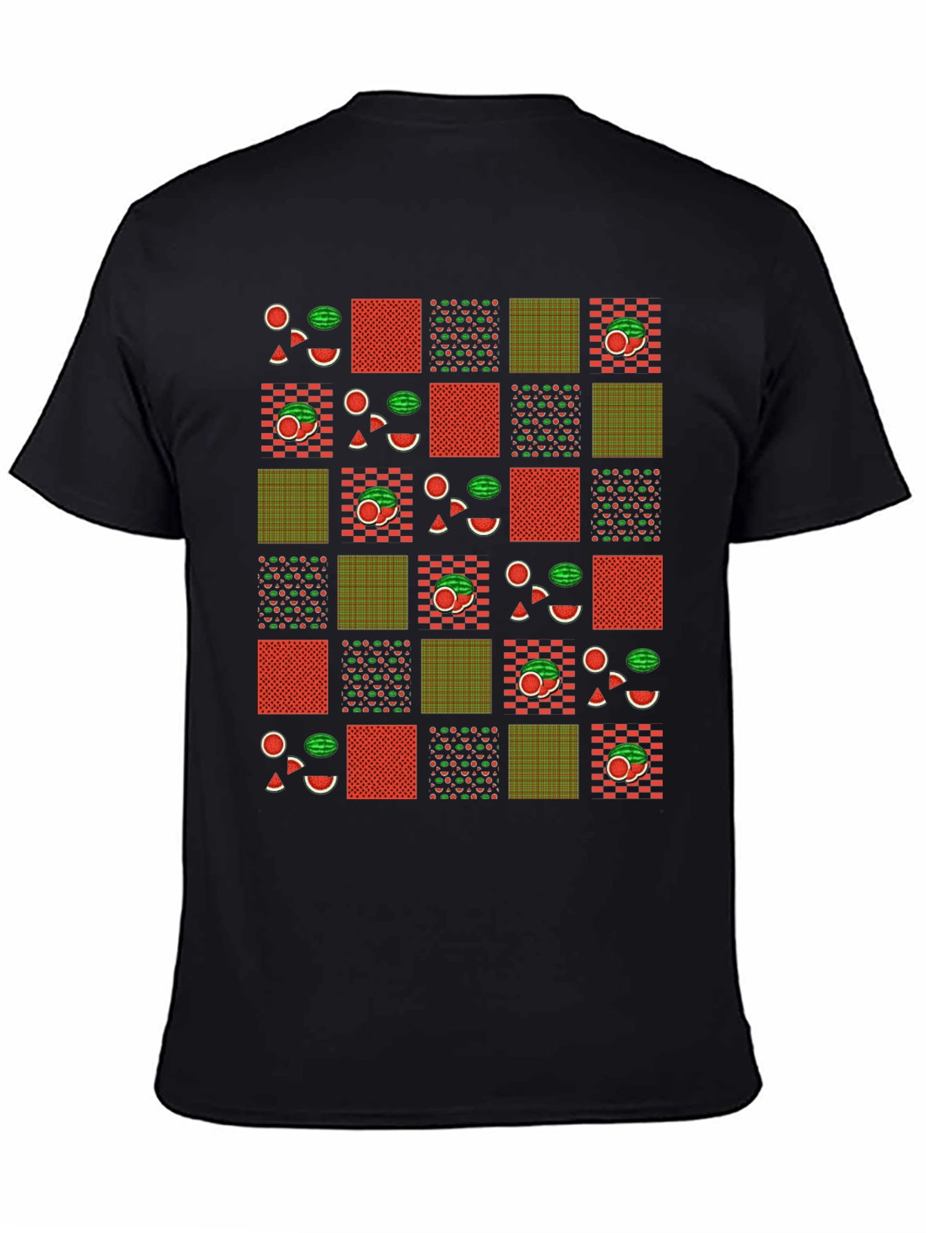Fun Watermelon Patchwork Graphic Tee - Summer Style