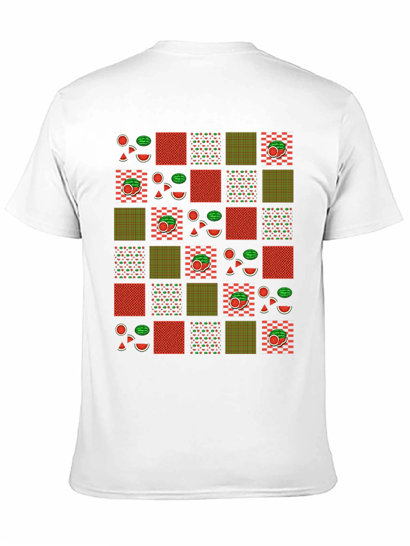 Fun Watermelon Patchwork Graphic Tee - Summer Style