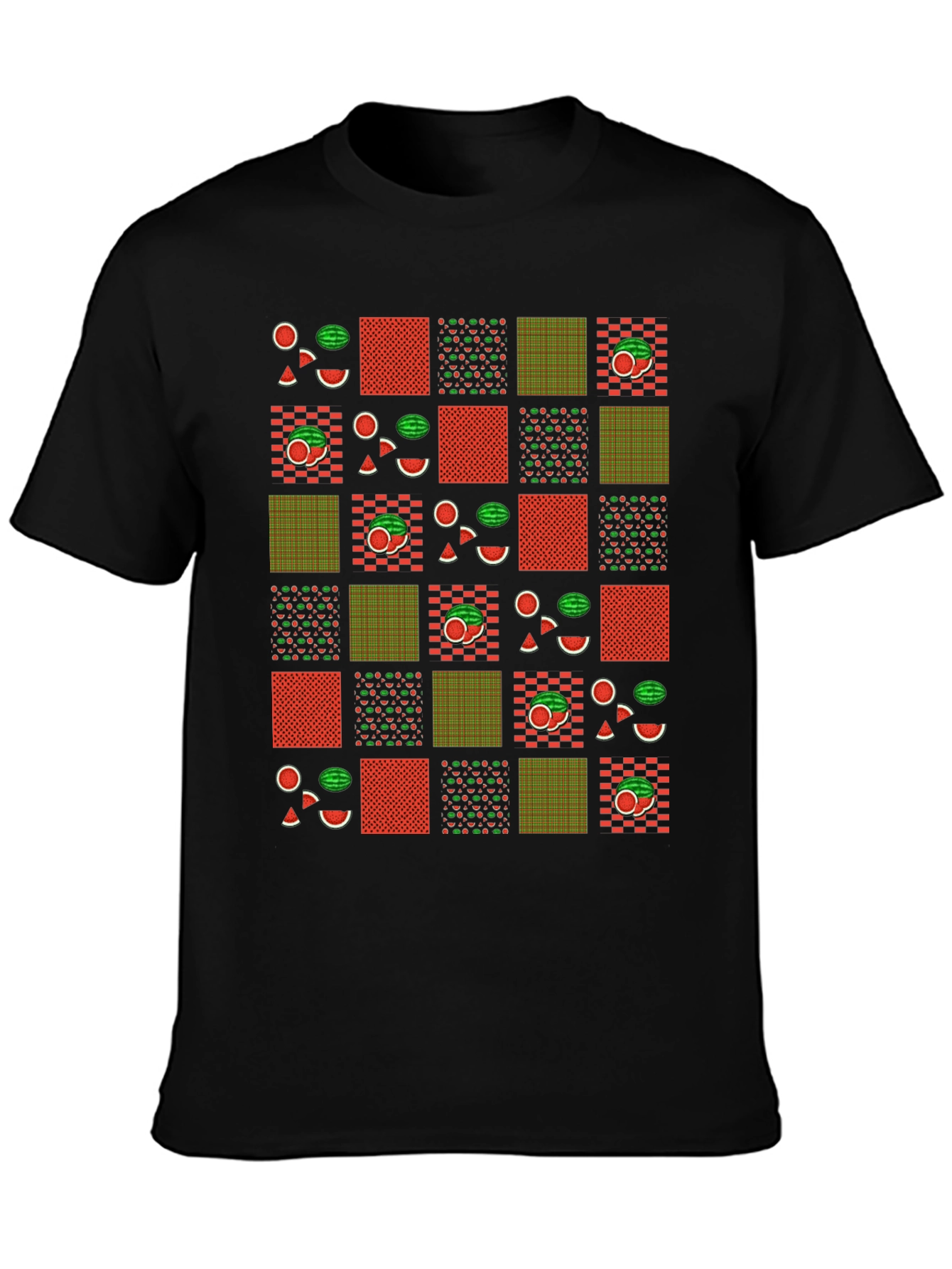 Fun Watermelon Patchwork Graphic Tee - Summer Style