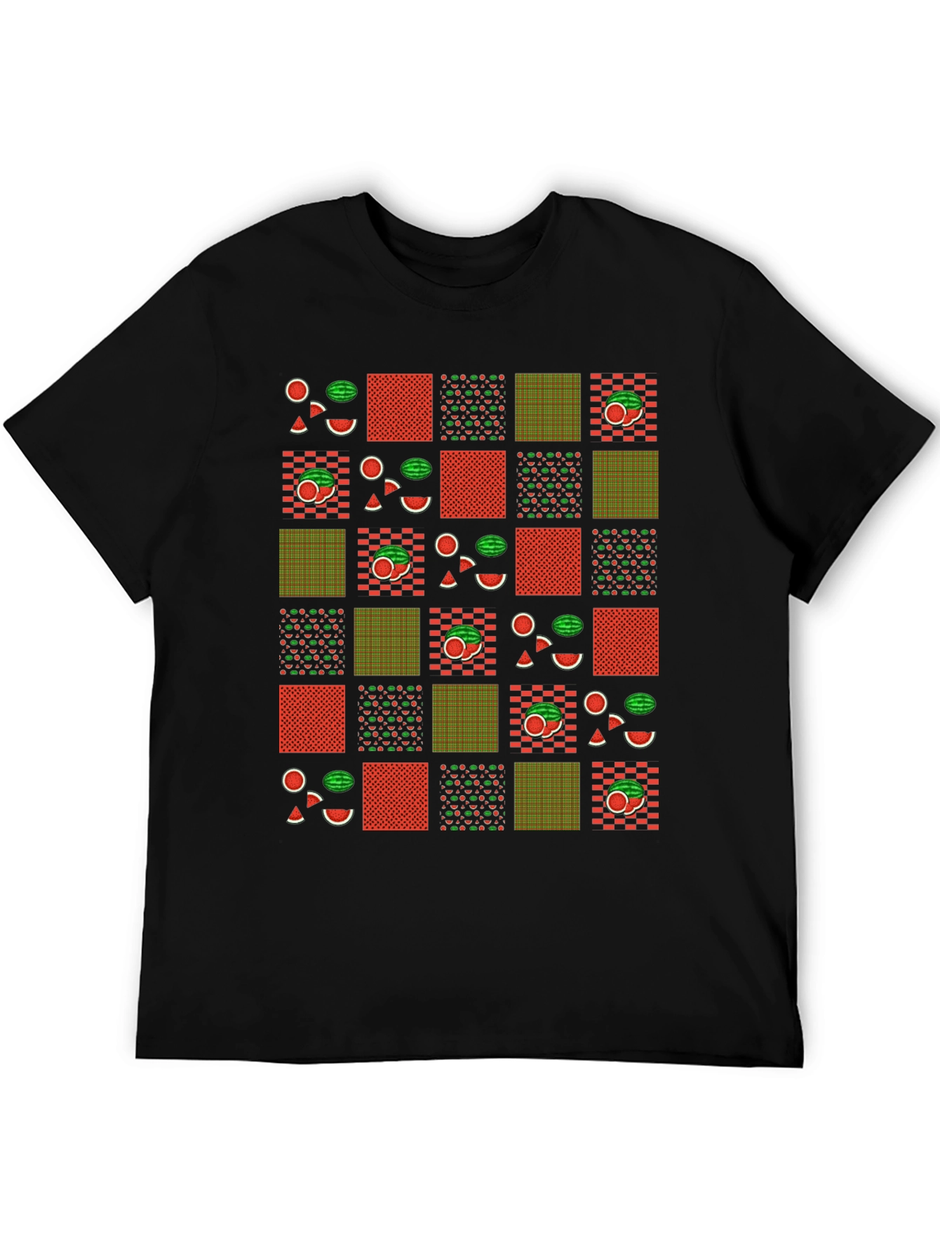 Fun Watermelon Patchwork Graphic Tee - Summer Style