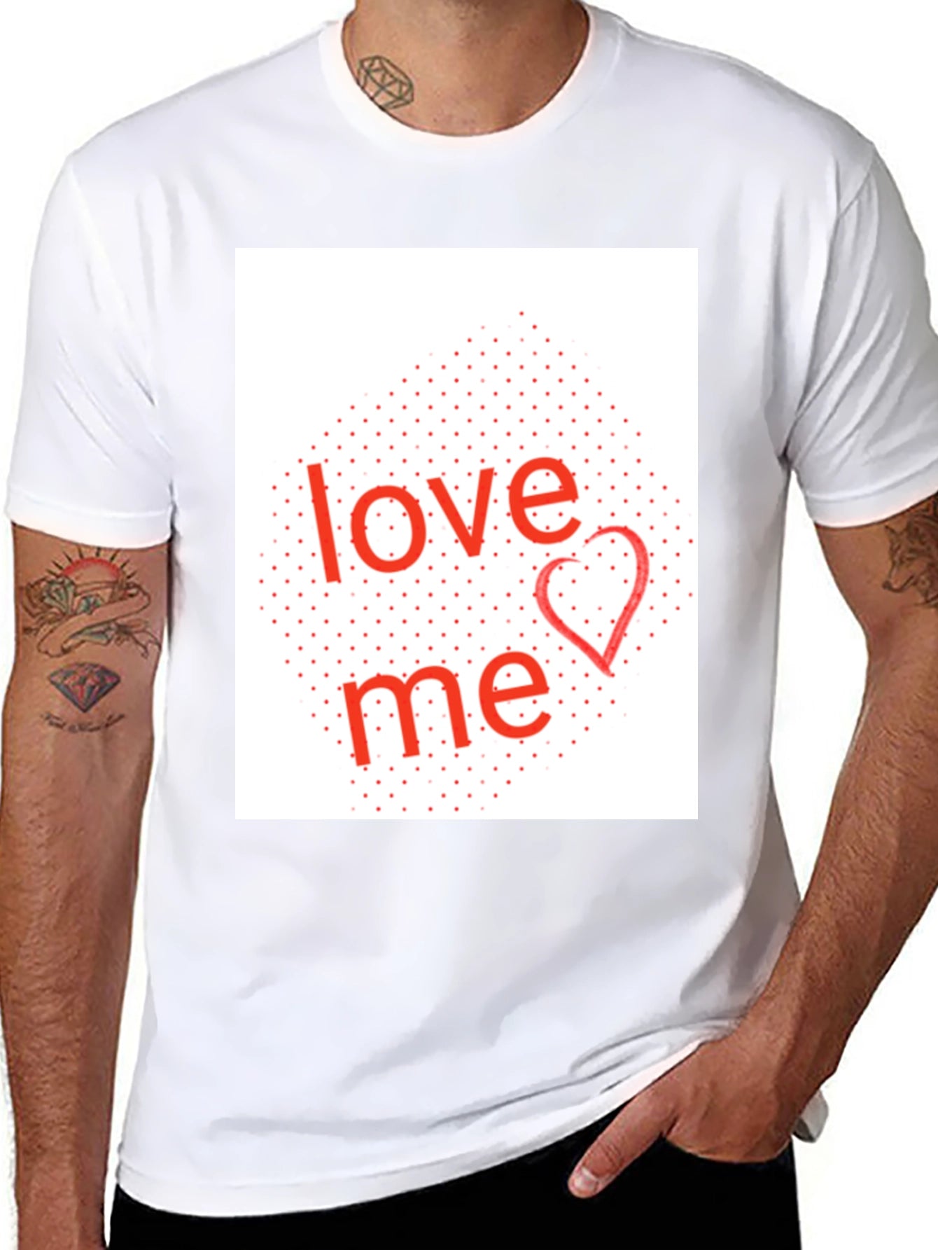 Love Me Graphic Tee - Black Cotton Blend Shirt
