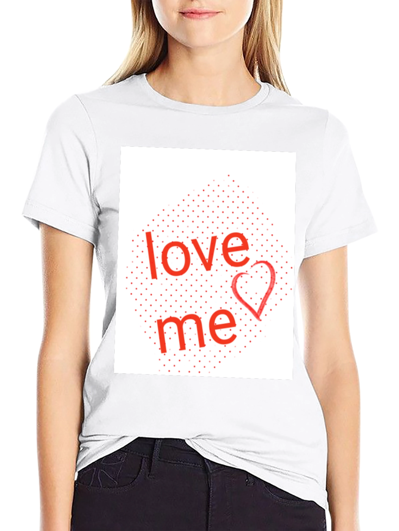 Love Me Graphic Tee - Black Cotton Blend Shirt