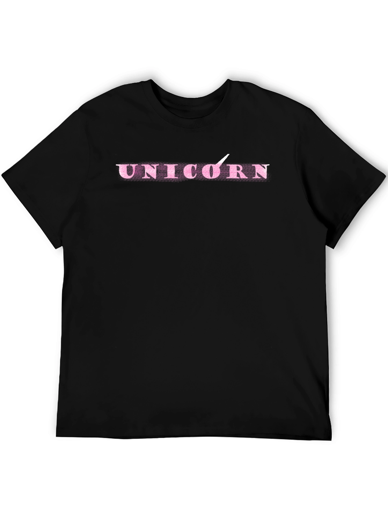 Unicorn Graphic Print Black T-Shirt