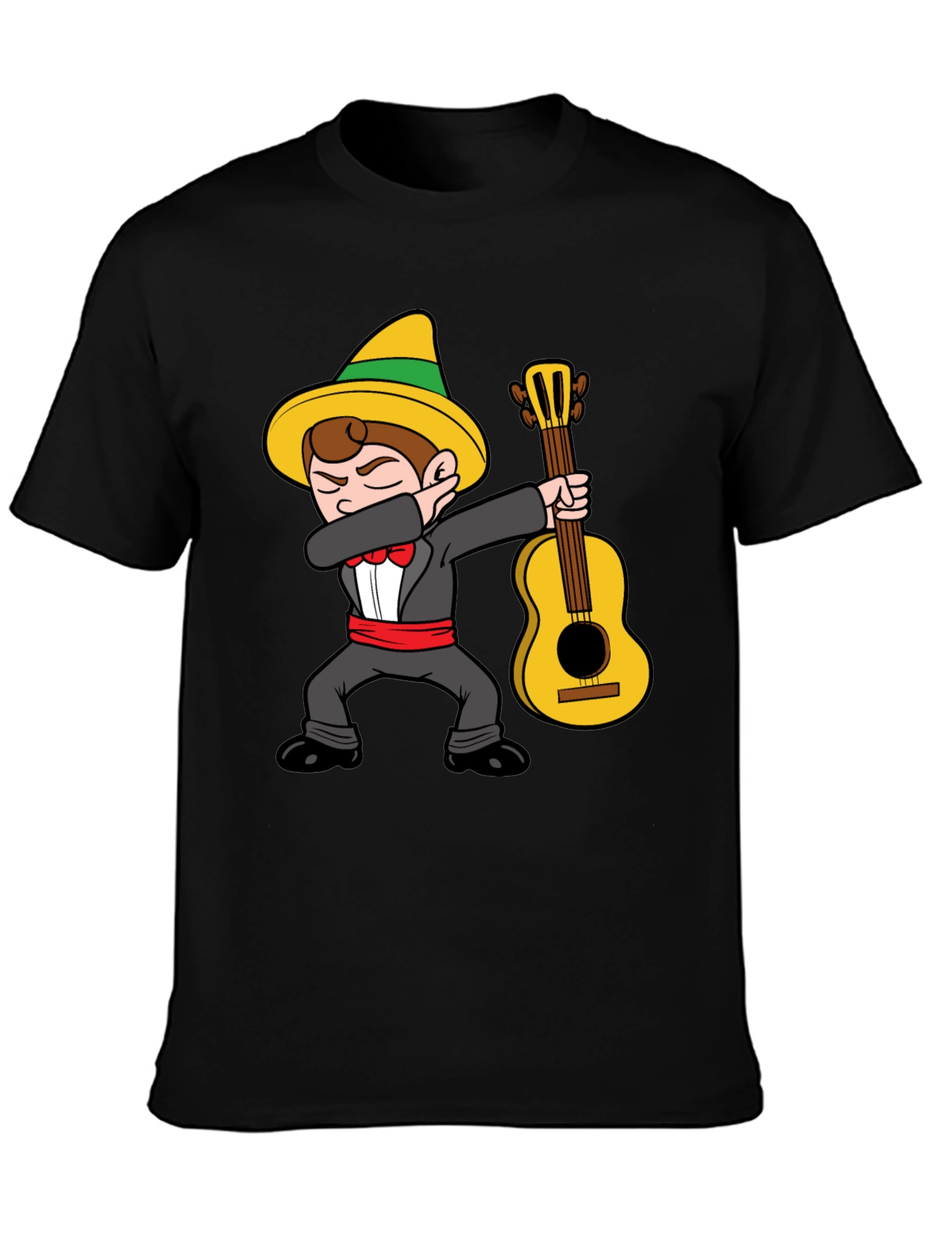 Dabbing Mariachi Cartoon Graphic T-Shirt