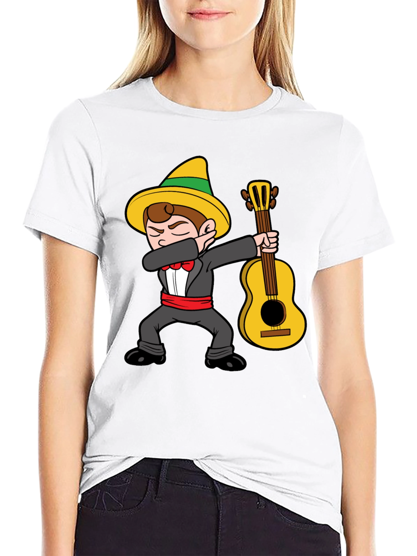 Dabbing Mariachi Cartoon Graphic T-Shirt