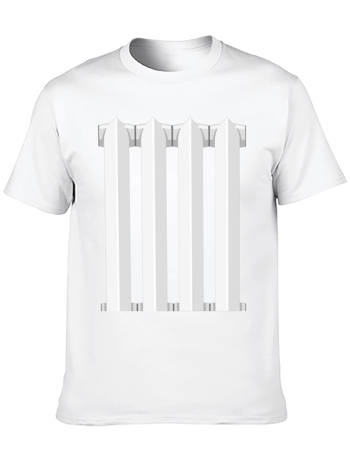 Column Design T-Shirt - Black Cotton Blend