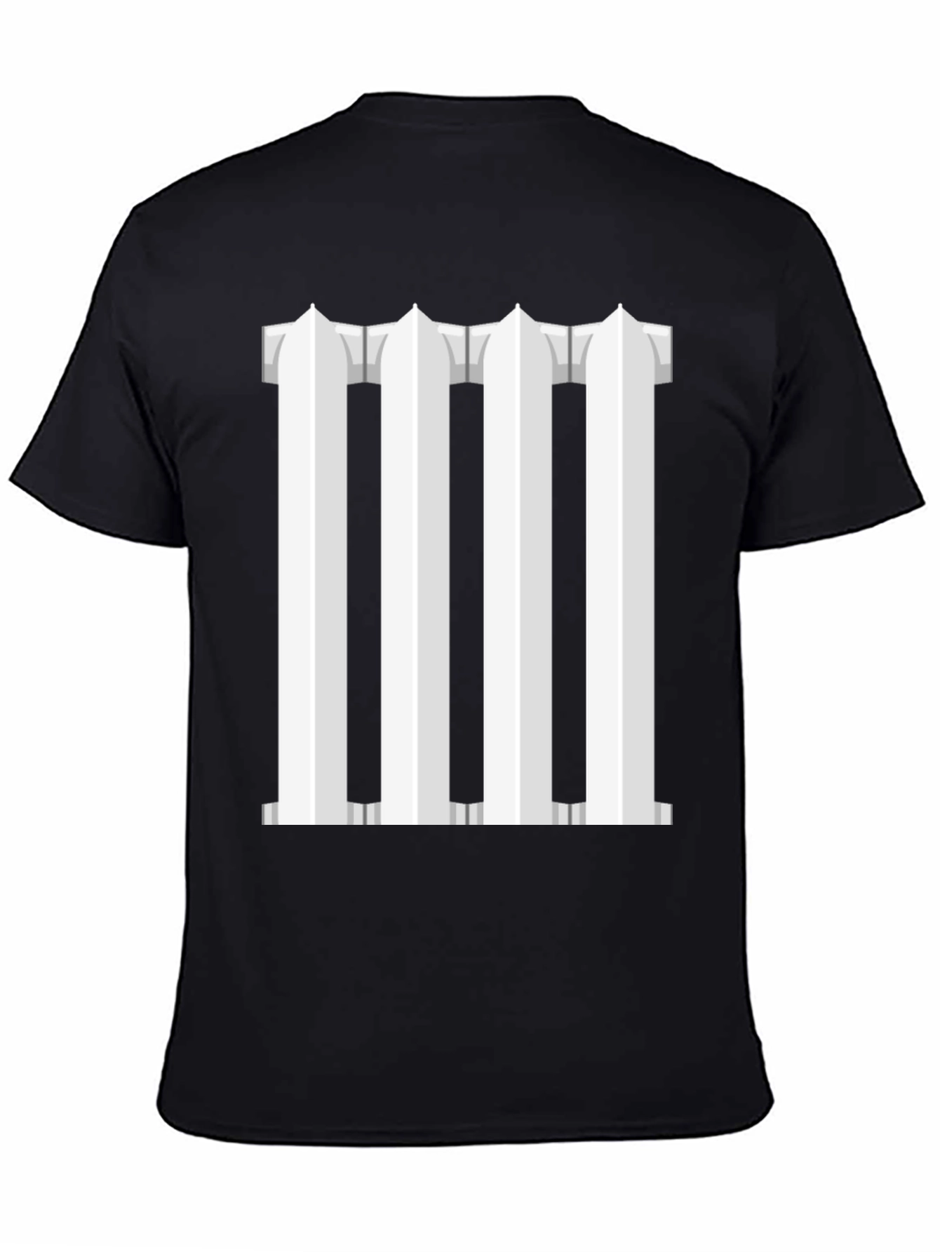 Column Design T-Shirt - Black Cotton Blend