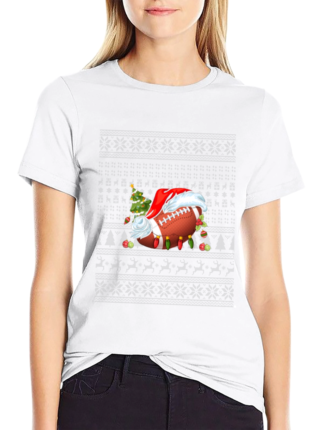 Festive Football Christmas Sweater T-Shirt