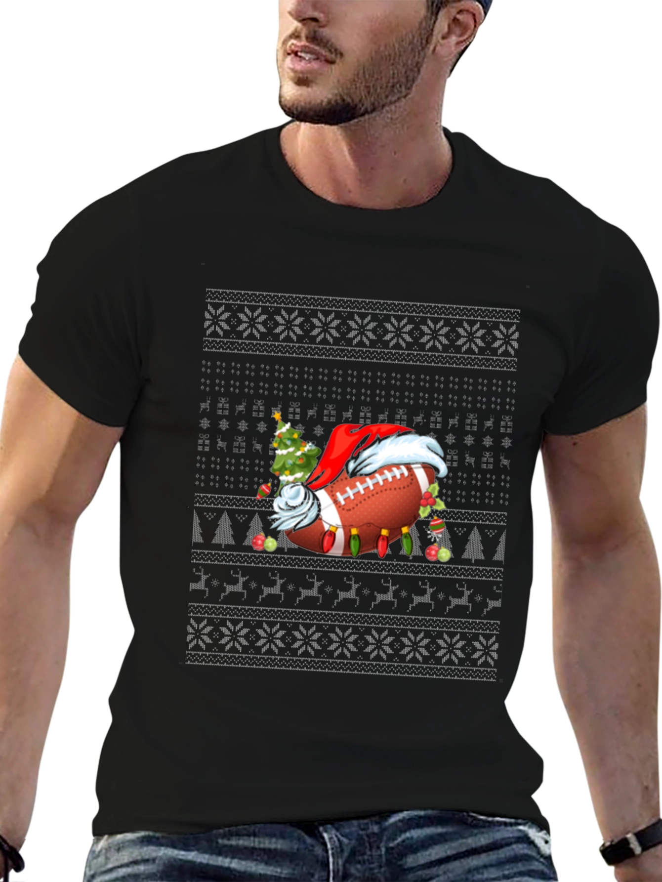 Festive Football Christmas Sweater T-Shirt