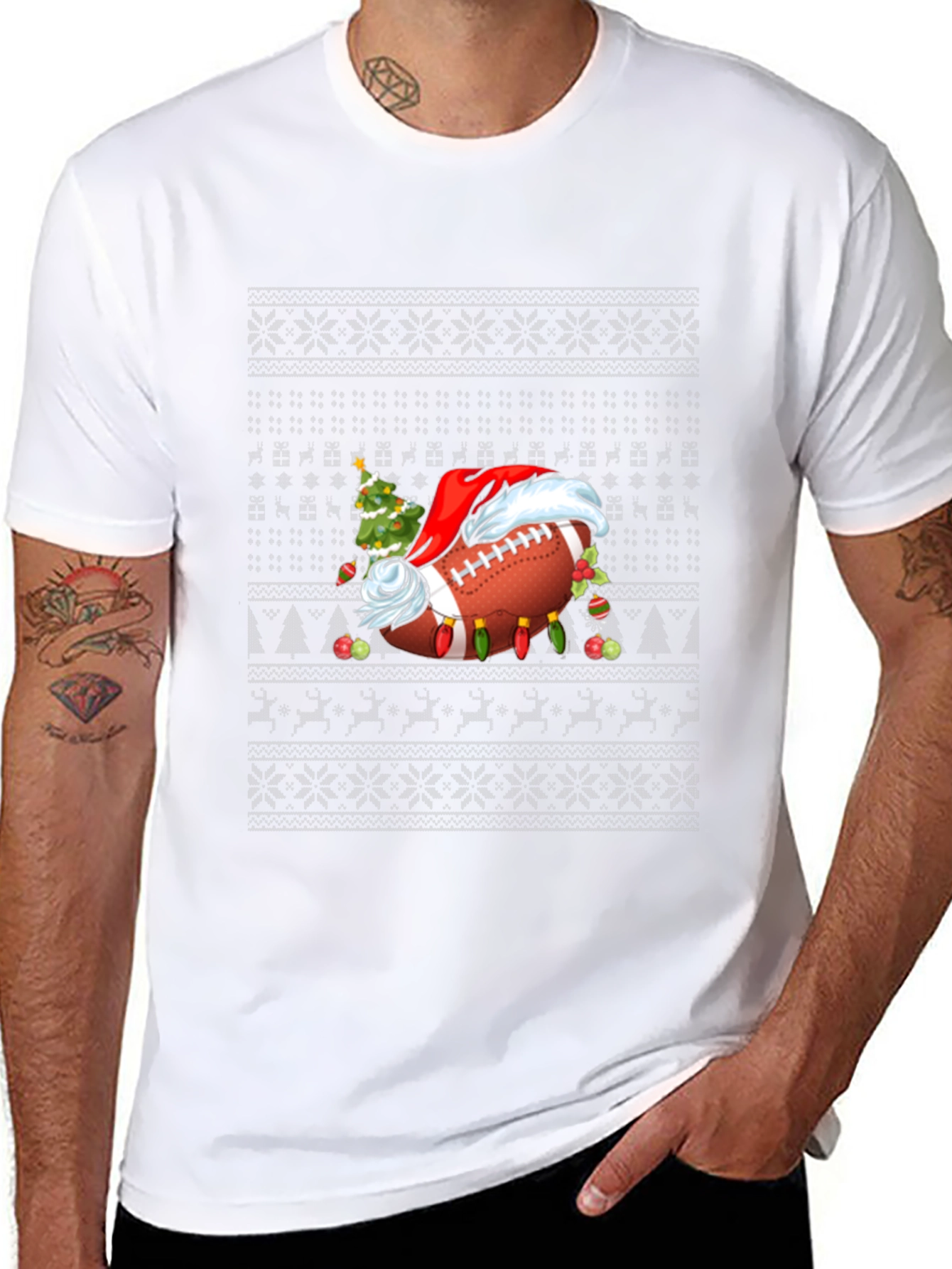 Festive Football Christmas Sweater T-Shirt
