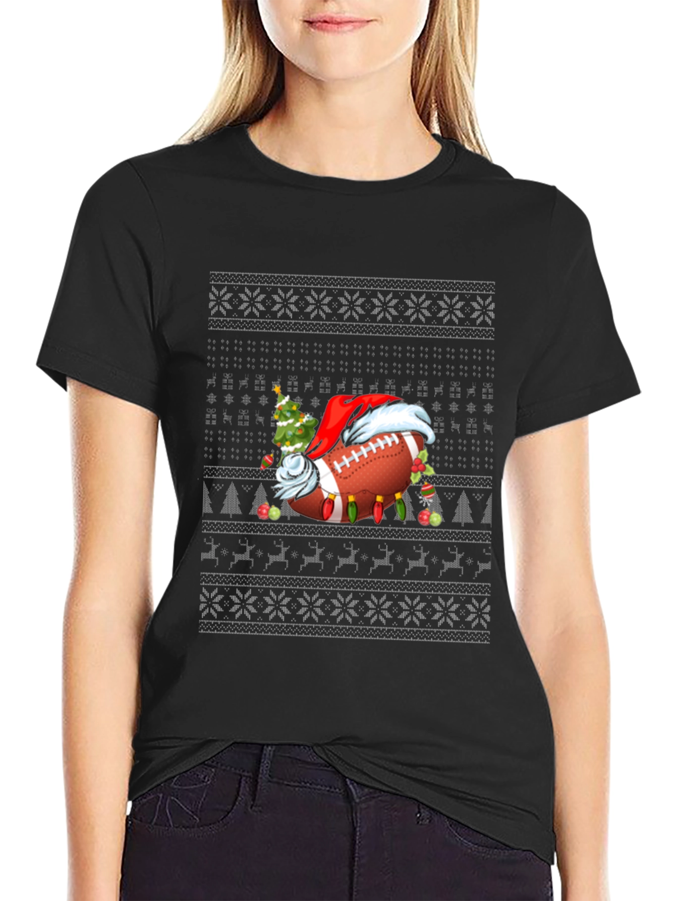 Festive Football Christmas Sweater T-Shirt
