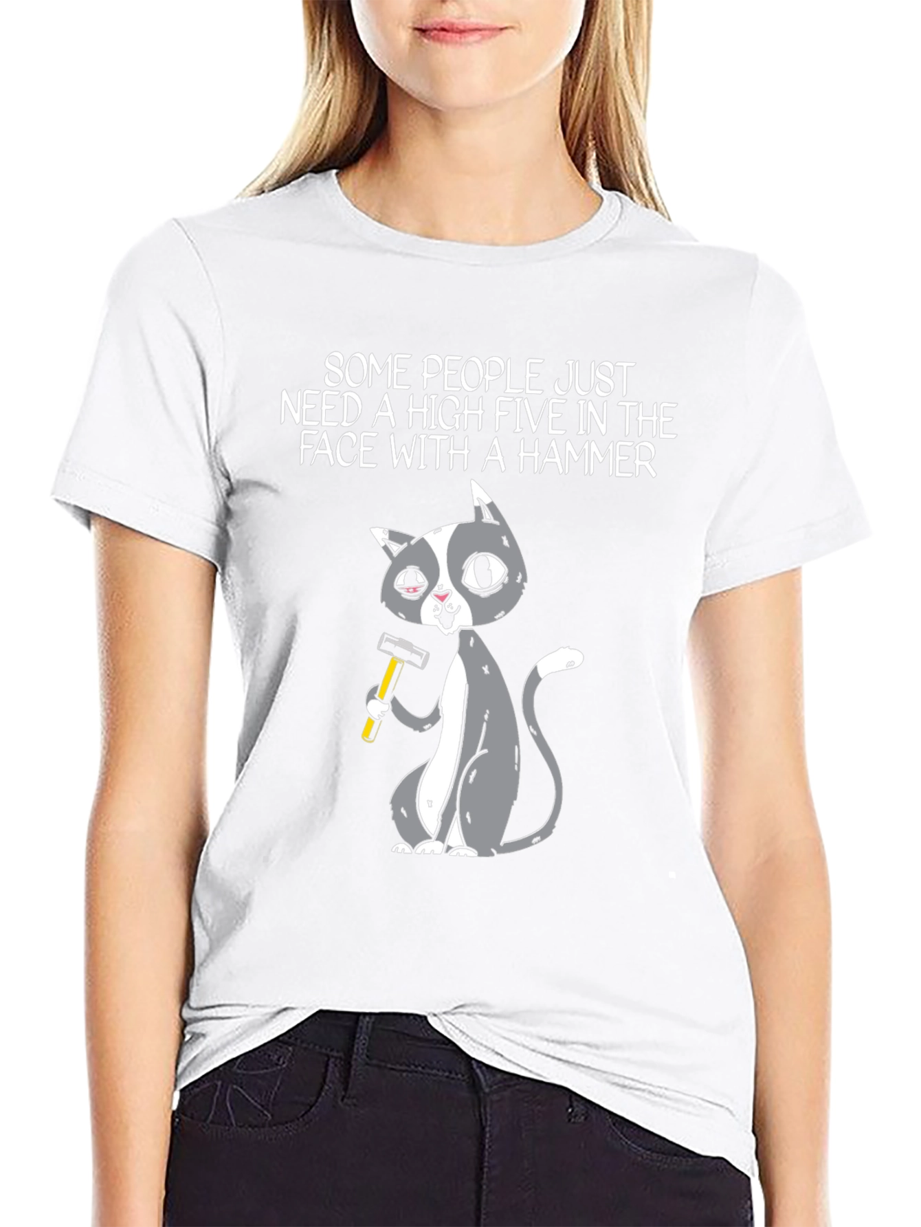 High Five Hammer Cat T-Shirt